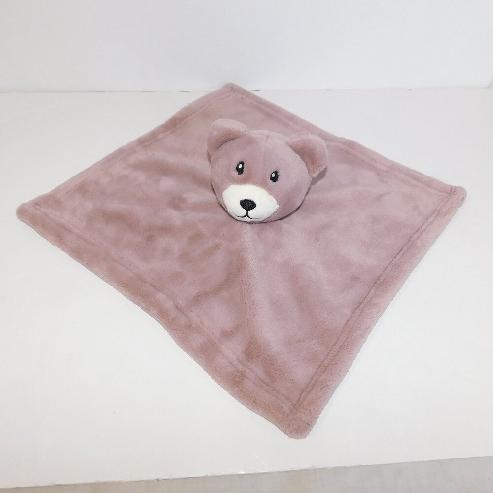 Lullaby Mauve Brown Bear  Security Blanket Plush Baby Lovey Nunu Soother